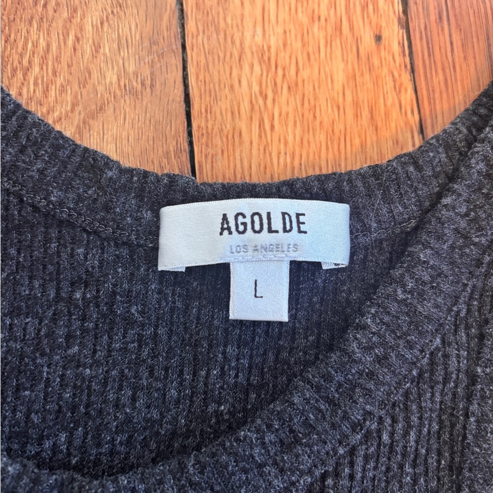 Agolde black Ribbed Tank Top - Picture 5 of 7